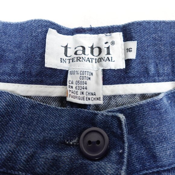 Vintage Tabi International Jean Skirt Womens 16 Maxi Pleated 100% Cotton Denim - Picture 2 of 11